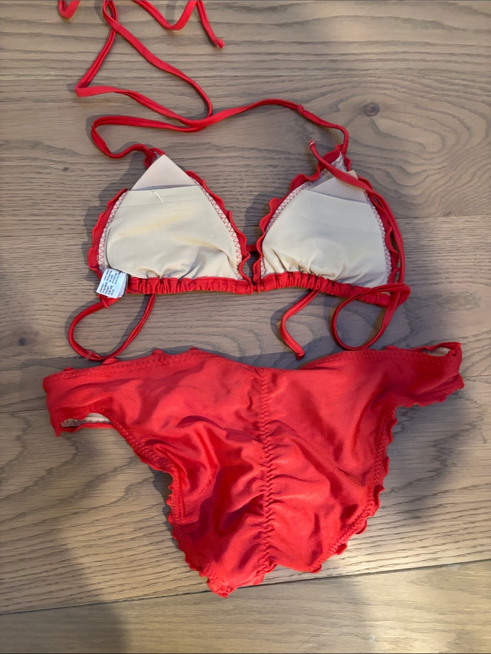 Luli Fama Red Ruffled Triangle Bikini - Picture 6 of 8